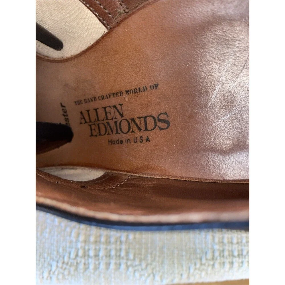 Allen Edmonds Chester Men’s Wingtip Dress Shoes Sz 9.5 C Black Leather Business